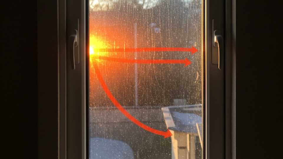 nergy-efficient window demonstration showing heat reflection properties