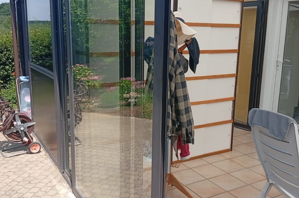 Restored clear and energy-efficient residential Door after professional repair in a Austin home