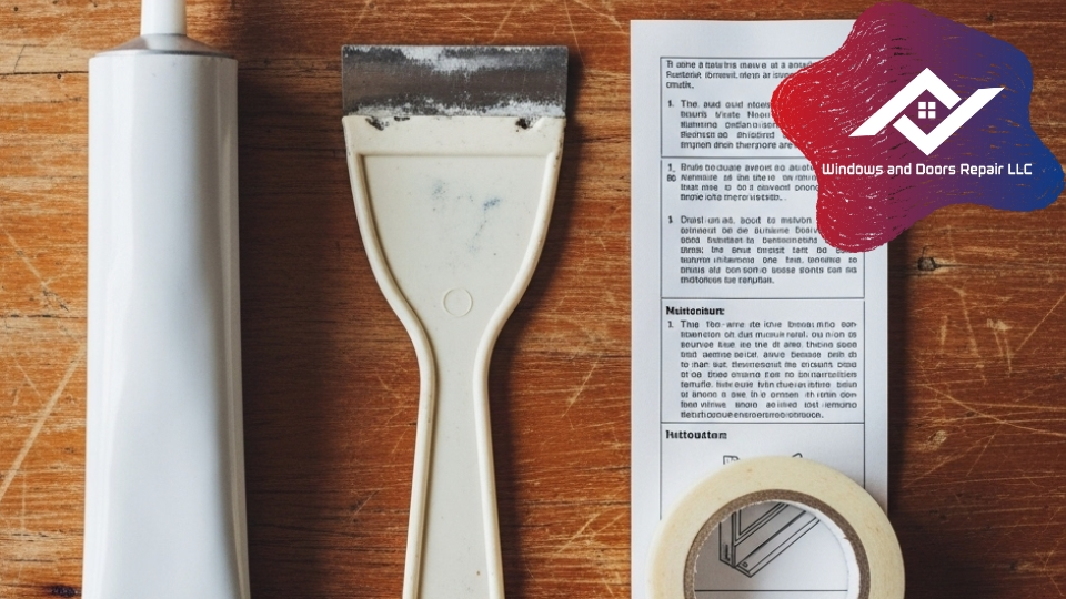 Basic DIY window seal kit with adhesive and tools commonly sold in Houston hardware stores.