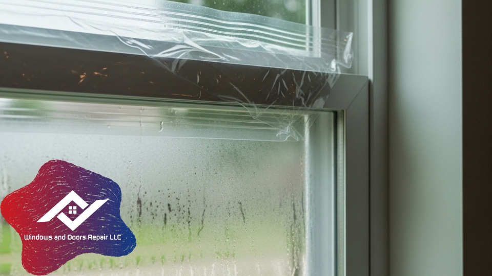 DIY window seal kits for winter failing in humid Houston conditions with plastic film peeling off.