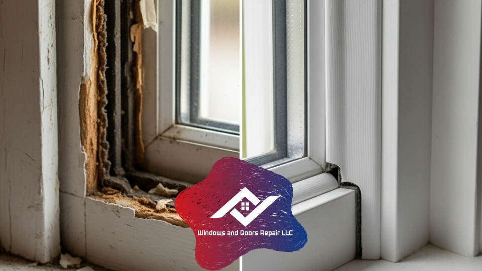 Damaged vs. professionally installed weatherstripping for windows in Houston homes.