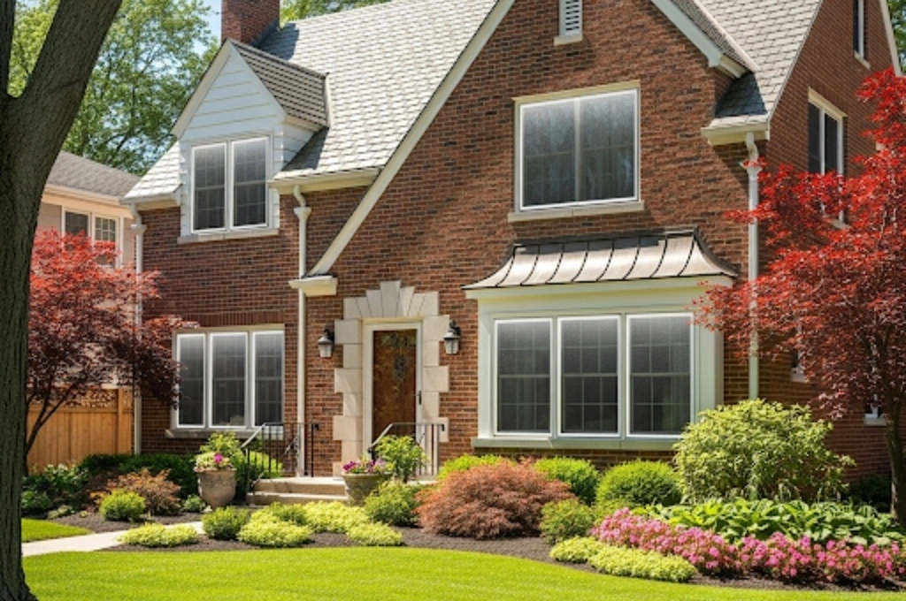 A beautiful Arlington Heights home with newly installed, crystal-clear window screens by our Fort Worth repair team.