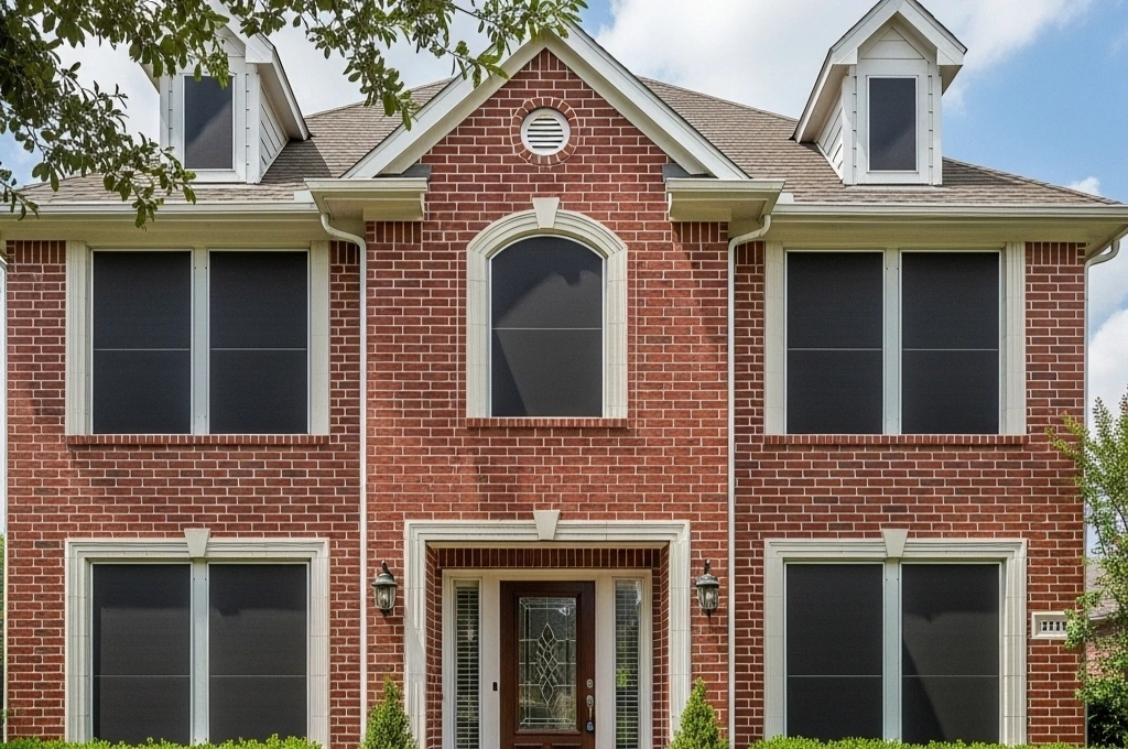 A beautiful Preston Hollow home with a complete window screen replacement using solar screens.