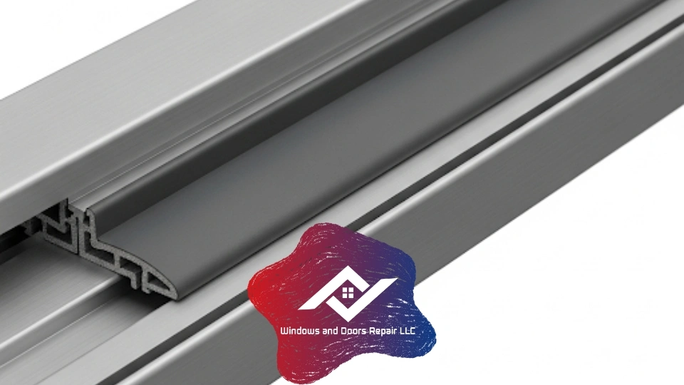 A close-up of a sliding patio door's track, with new, clean weatherstripping installed by a Windows And Doors Repair LLC professional.