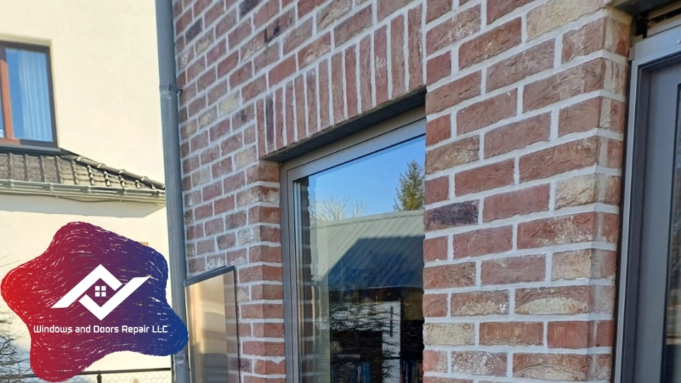 A happy Austin homeowner discussing their successful home window repair with a technician from Windows And Doors Repair LLC.