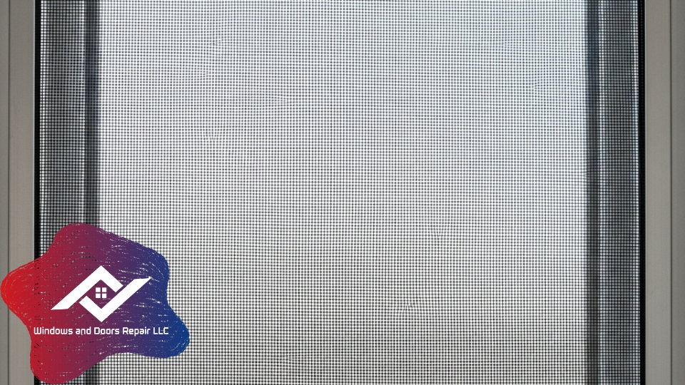 A perfectly repaired, taut new screen looking clean and professional.