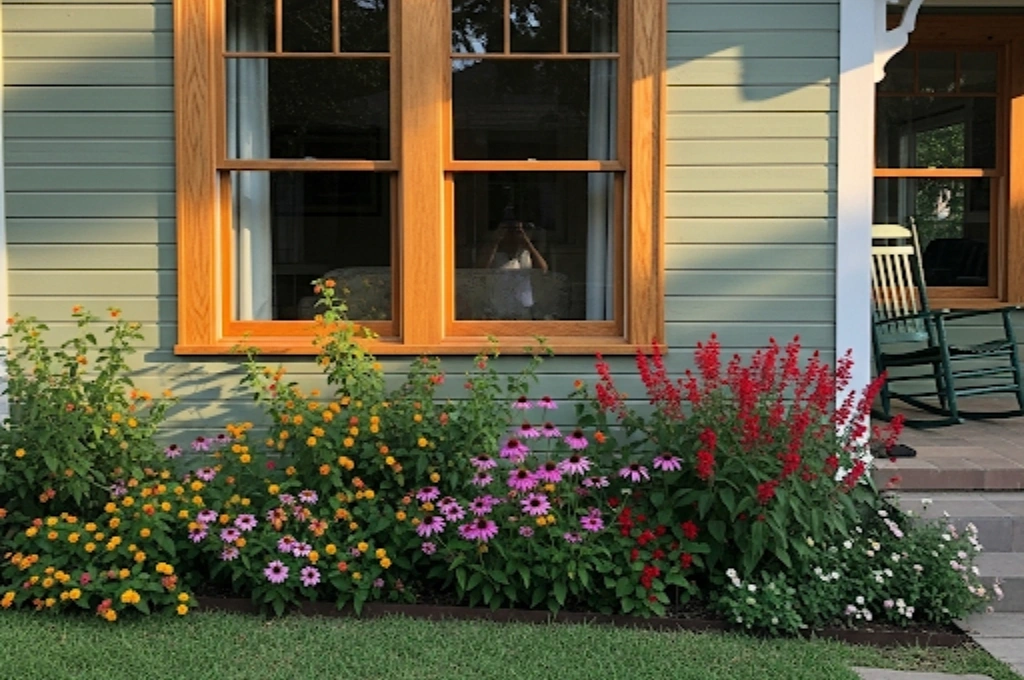 A restored bungalow window in the Travis Heights area of Austin after repair by Windows And Doors Repair LLC