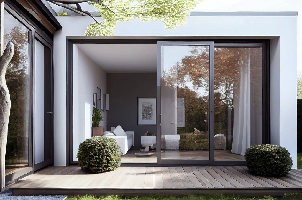 A Corpus Christi homeowner easily opening their smoothly gliding patio door after a roller and track repair.