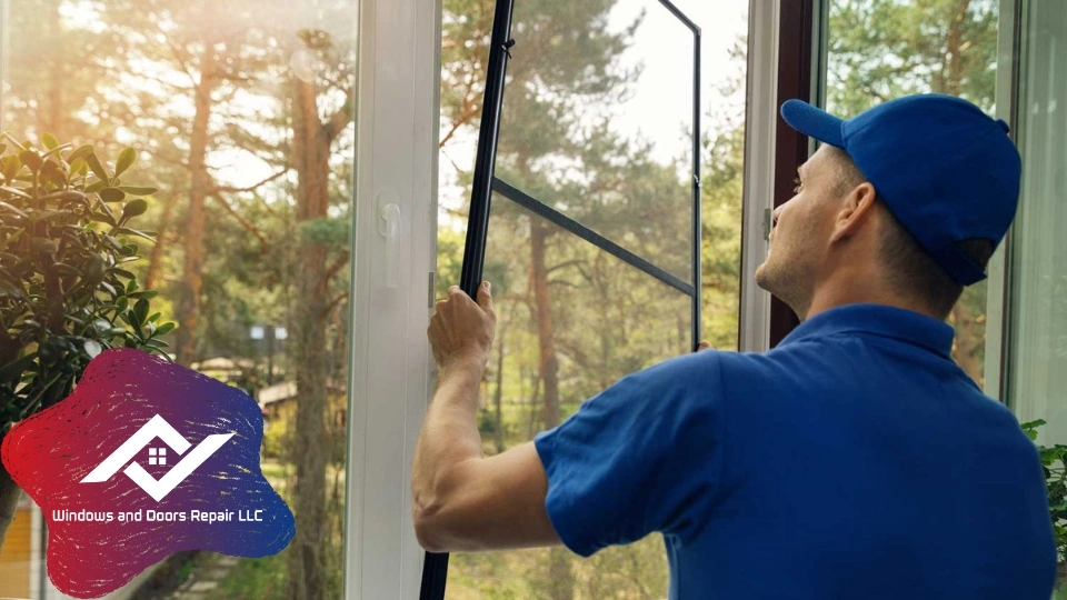 A comparison showing the superior results of a professional repair versus a DIY window screen repair kit in Plano.