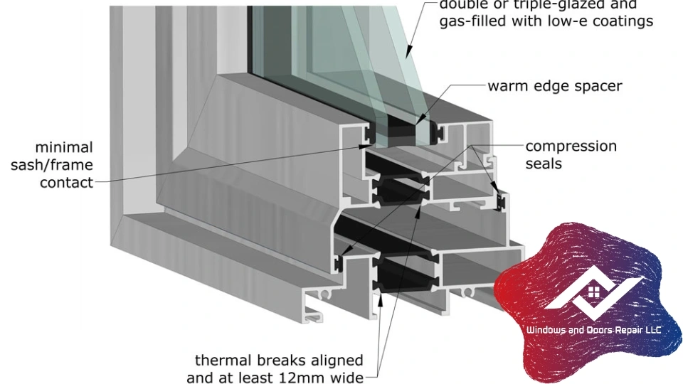 A diagram showing how a perfect window seal in Garland homes provides insulation and improves energy efficiency.