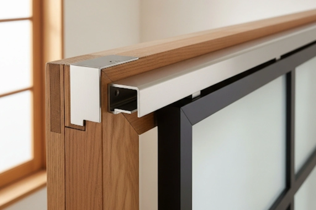 A new stainless steel track cap providing an ultra-smooth surface for a sliding door.