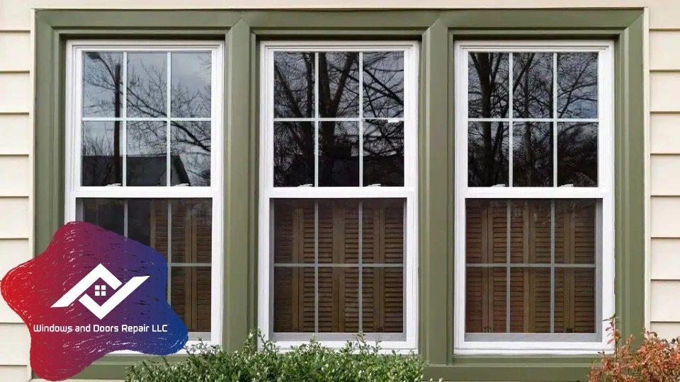 A perfect residential window on a Garland house, showcasing the quality of a professional home window repair by Windows And Doors Repair LLC.