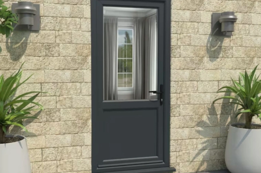 A perfectly aligned front door in an Allen, TX home with new weatherstripping to eliminate drafts and improve security.