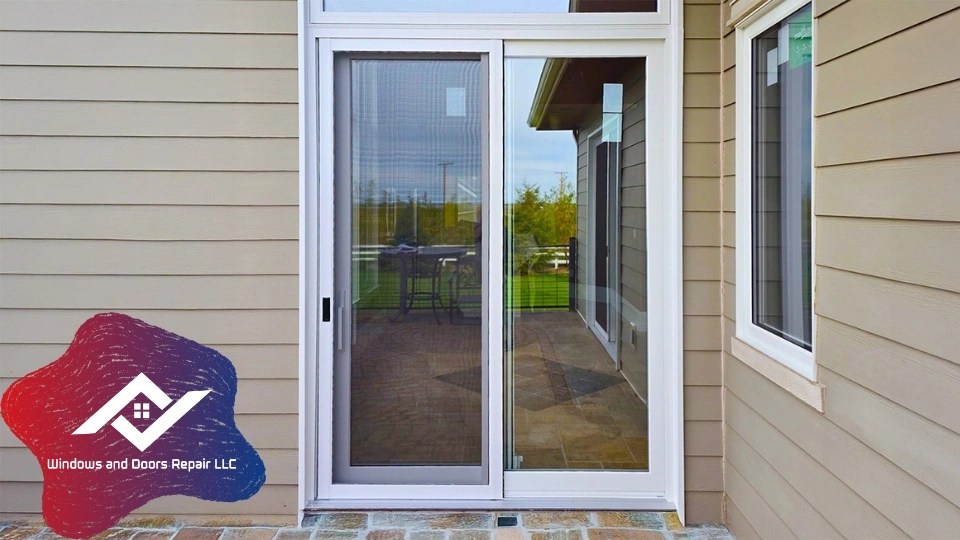 A seamless transition to an outdoor patio with a perfectly repaired sliding glass patio door in Plano
