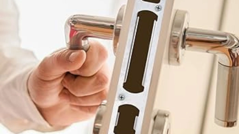 A securely repaired door jamb and perfectly aligned front door on a Plano, TX home, by Windows And Doors Repair LLC.