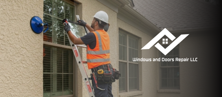 A licensed technician from our Dallas team ready for a window screen repair service call.