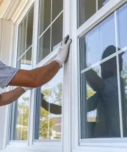 A flawless, newly installed window screen showcasing the expert craftsmanship of Windows And Doors Repair LLC in Garland, TX.