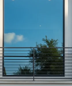 A secure and clear double-pane window on an Uptown arlington condo after repair.