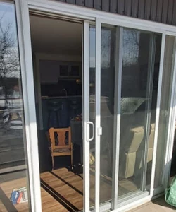 Close-up of a perfectly aligned and repaired historic wooden door, showcasing superior craftsmanship.